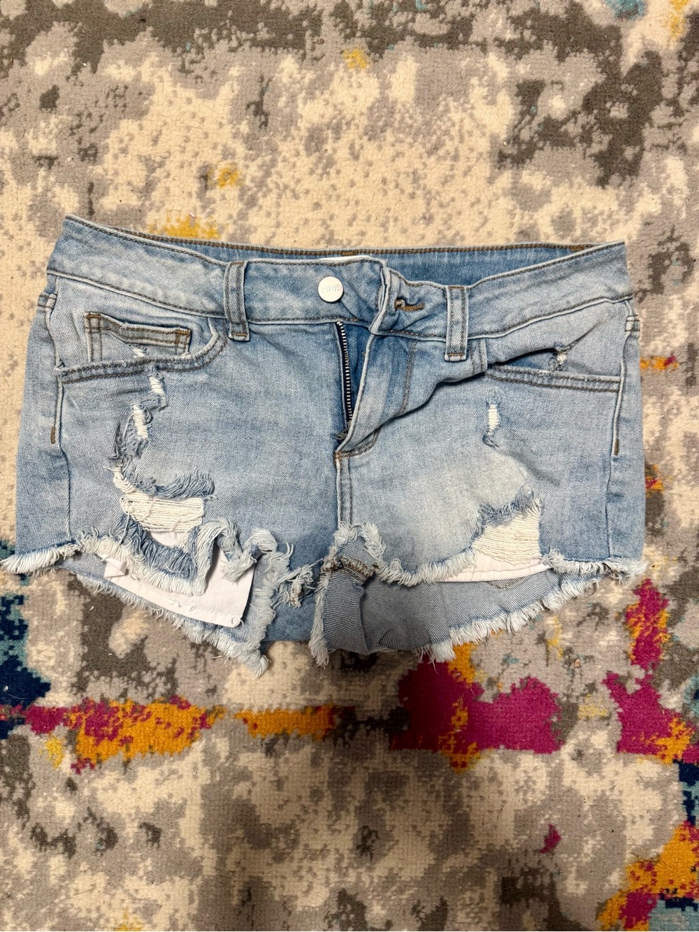 PINK Victoria's Secret Light Wash Distressed Denim Shorts